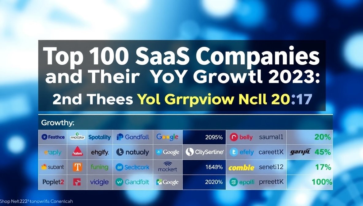 top 100 saas companies and their yoy growth 2023